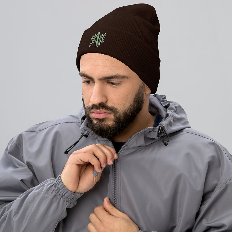 Thumbnail: Ashley Collection - Lime Monogram - Cuffed Beanie