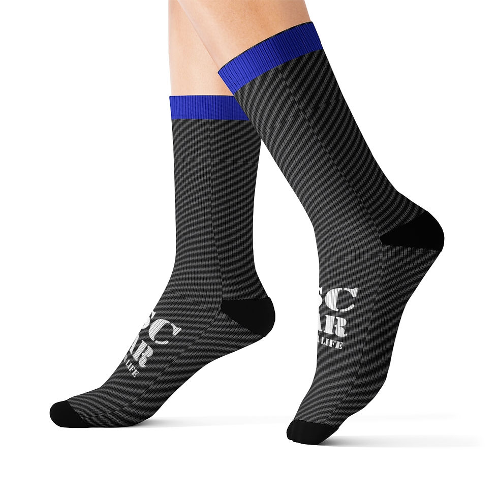 Thumbnail: HSC GEAR - Carbon Fiber/Blue - Crew Socks