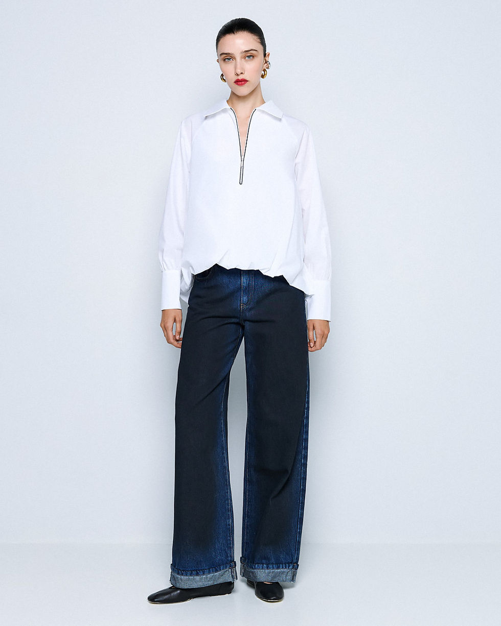Thumbnail: Access Fashion Blouse with Collar & Zip