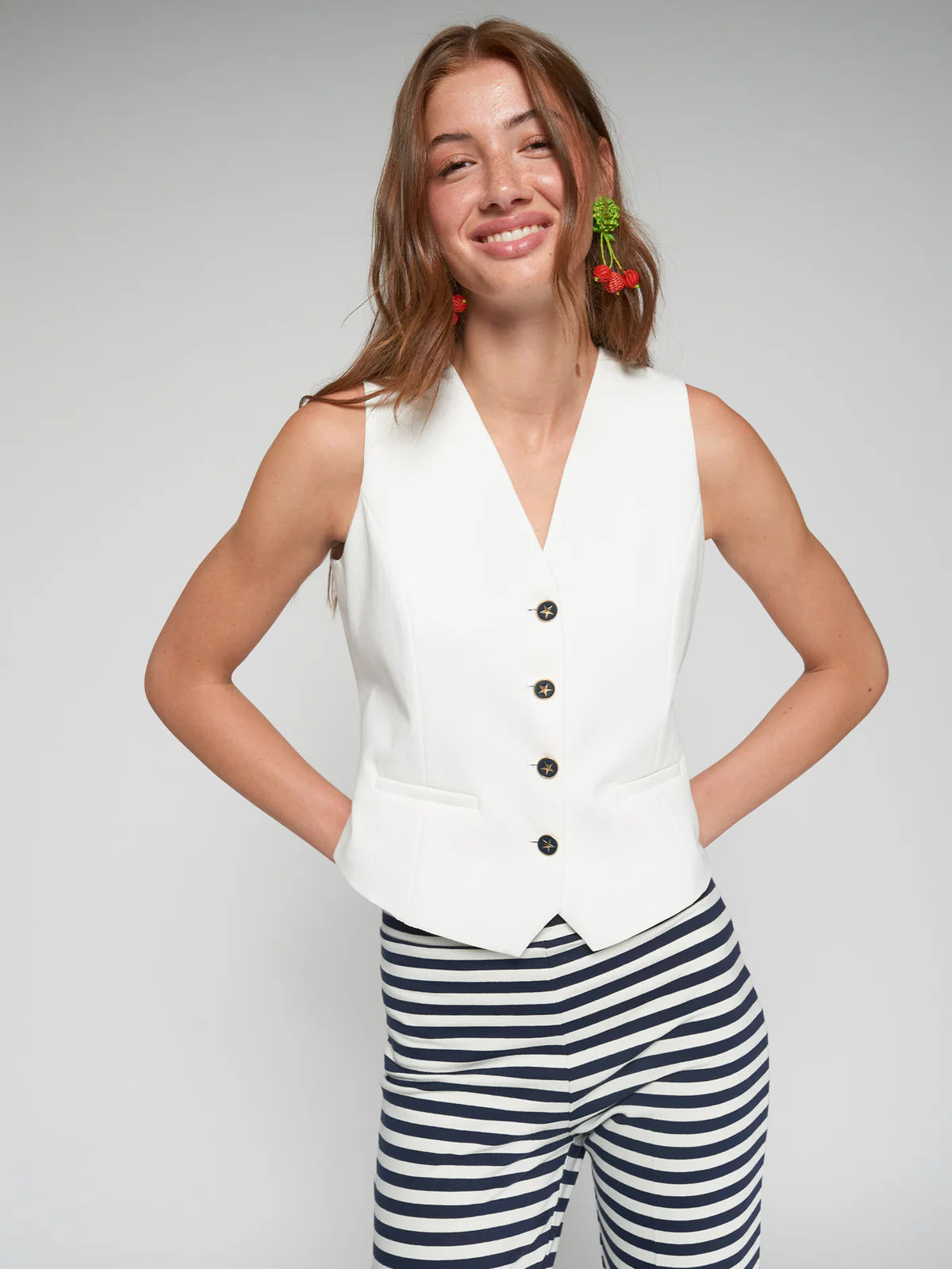 Vilagallo Waistcoat/Vest with Star Button 