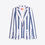 Thumbnail: Vilagallo Blue & White Stripe Blazer with Ruffle Pockets 