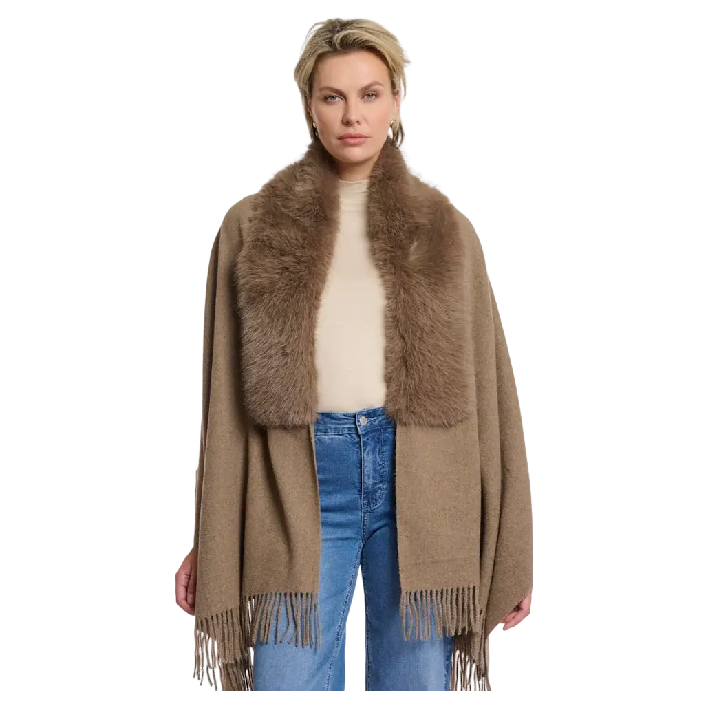 Rino & Pelle Wendy Cape with Faux Fur