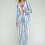 Thumbnail: Vilagallo Blue & White Stripe Blazer with Ruffle Pockets 