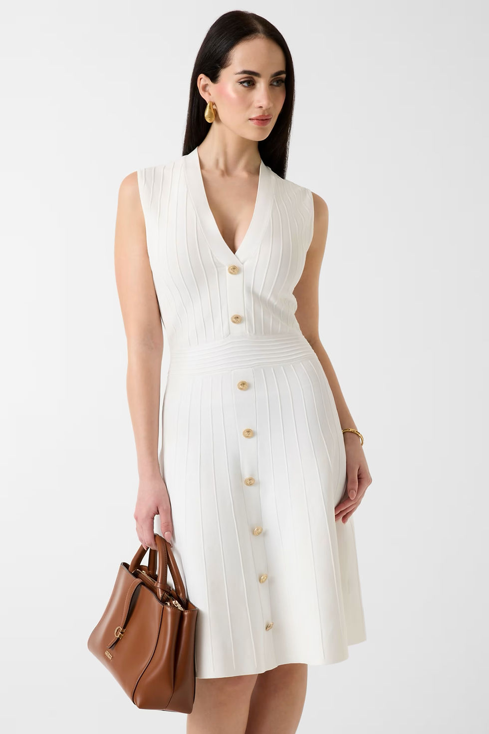 Thumbnail: Guess V-neck White Dress