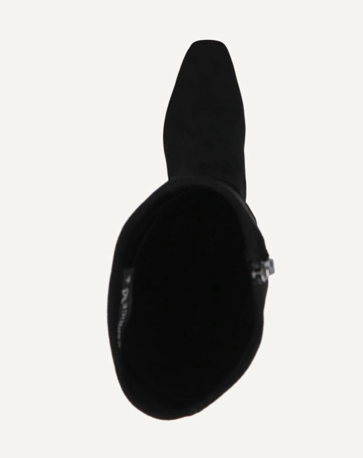 Thumbnail: Caprice Black Stretch Boot with Square Heel