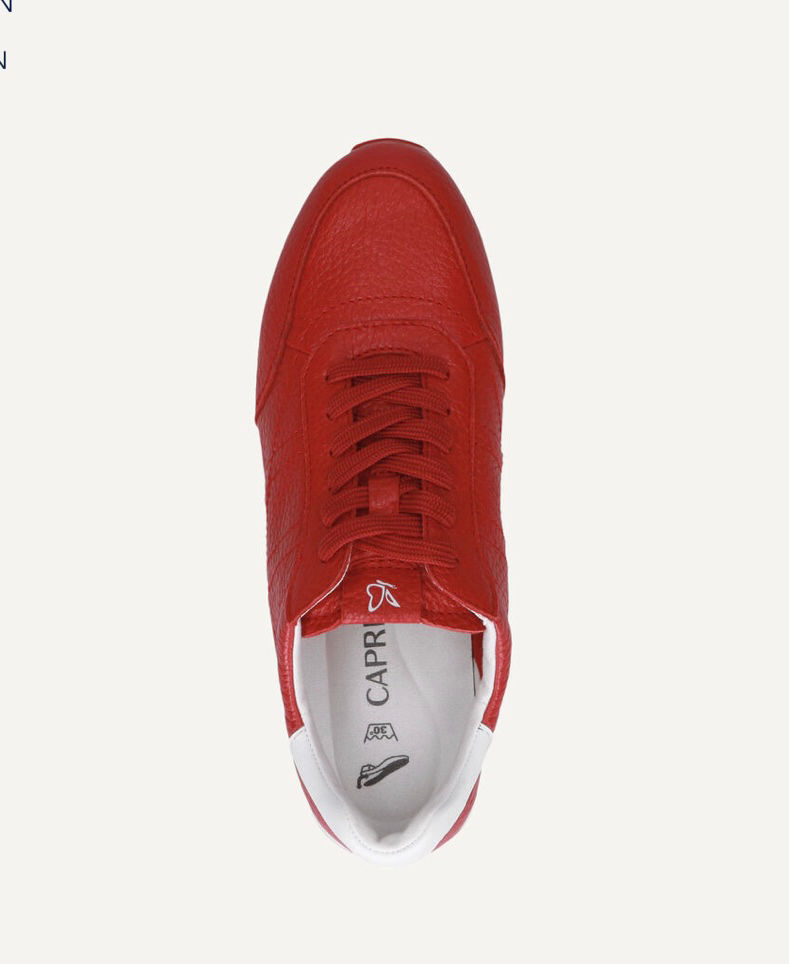 Thumbnail: Caprice Red Leather Trainer