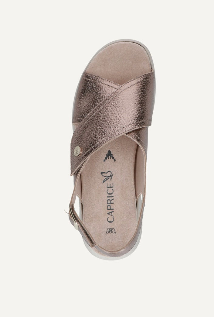 Thumbnail: Caprice Cross Front Bronze Sandal