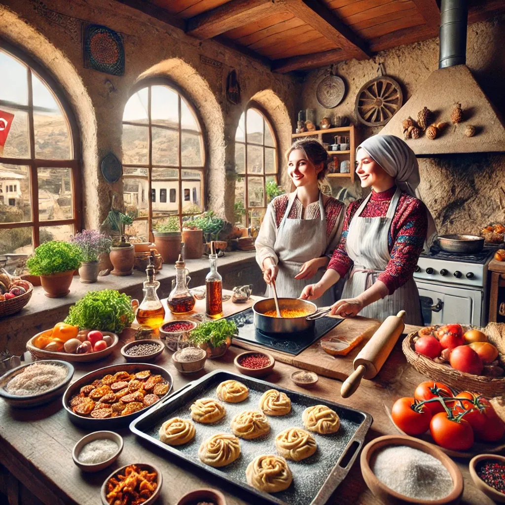 Hands-on cooking activity in the garden with traditional Turkish recipes