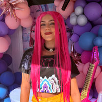 Mira party character posing for photos at themed celebration in Fort Lauderdale
