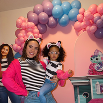 Gabby Dollhouse party character posing for photos at kids themed celebration in Fort Lauderdale