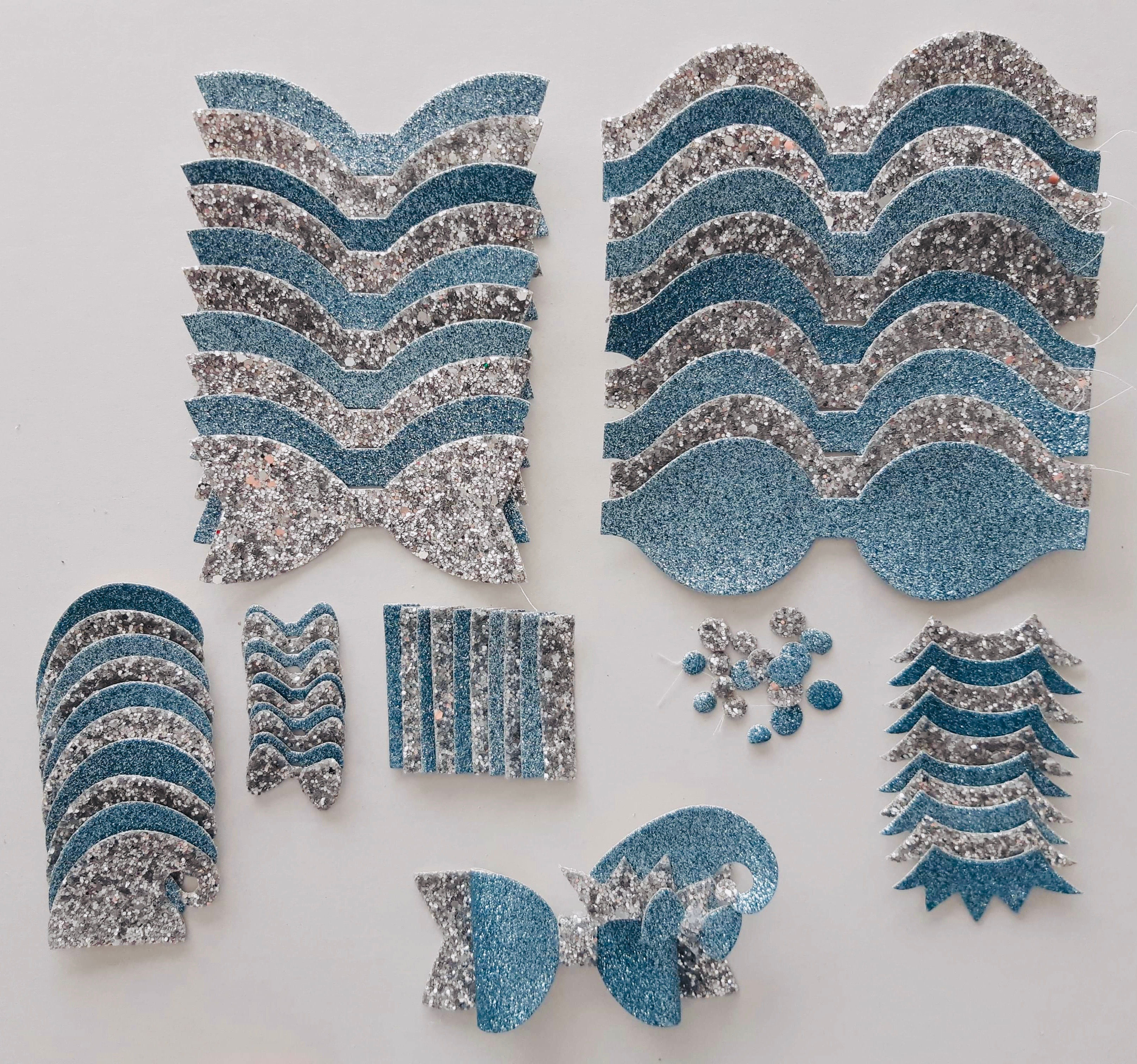 Blue Christmas Elf Pre cut Bows