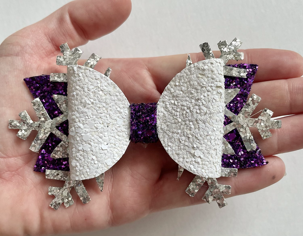 Thumbnail: Precut Snowflake Bows- Purple