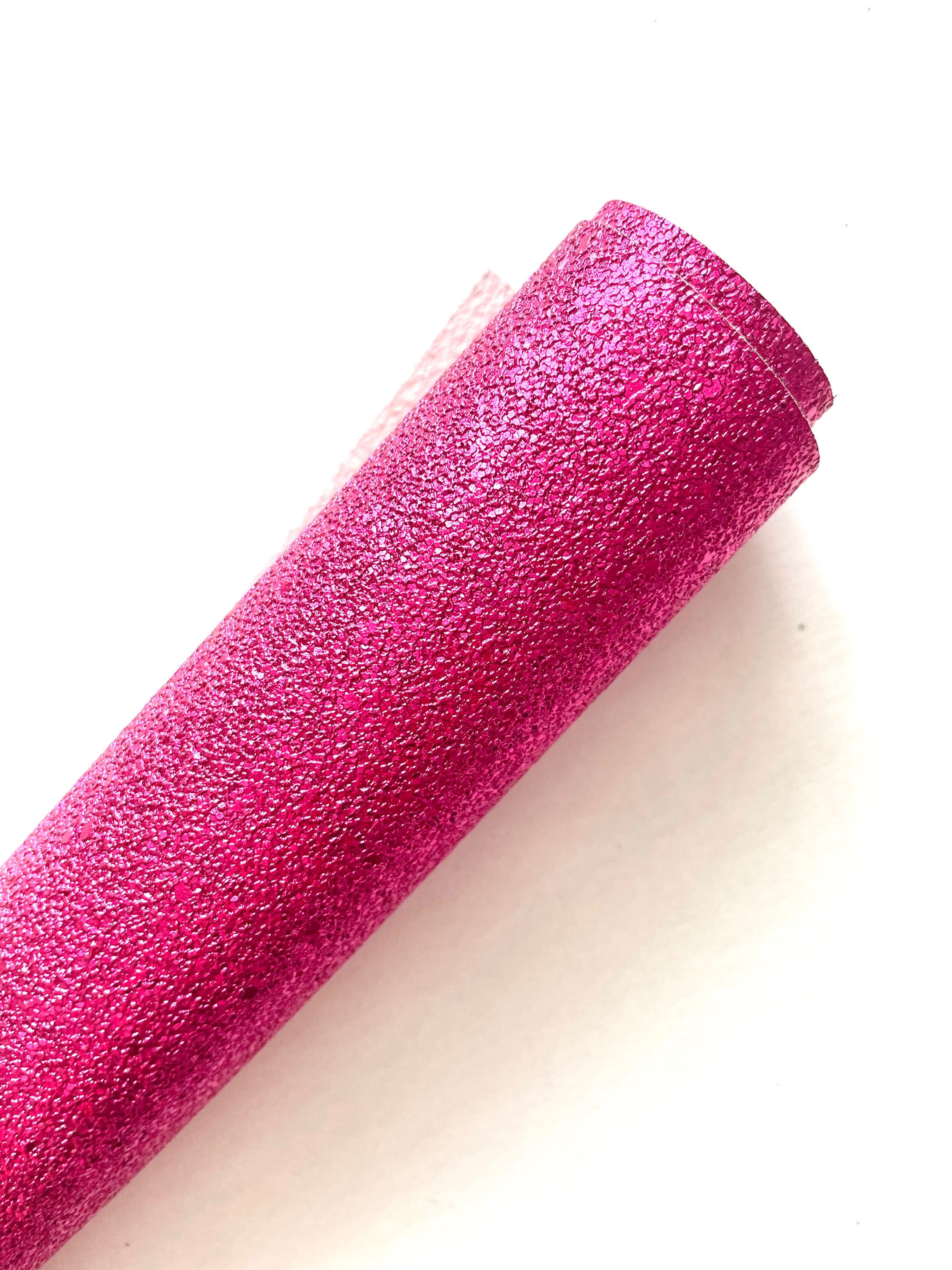 Glitter effect leatherette- Hot Pink