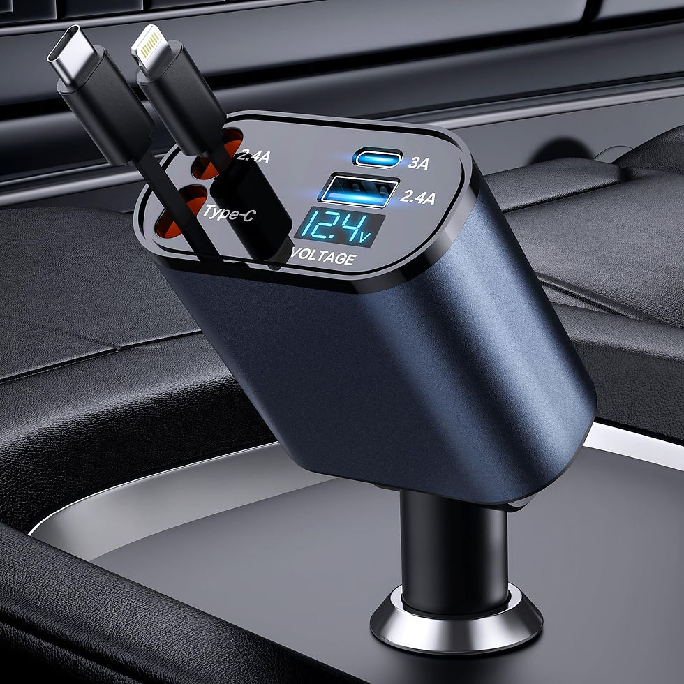 Thumbnail: RoadVolt 66W Retractable Car Charger