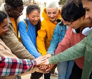 group-multiracial-college-students-stack-hands-together-circle-outdoors-community-cooperat