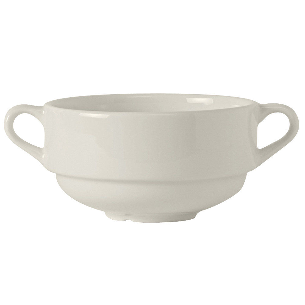 White China Handle Soup Crock 10.5 oz.