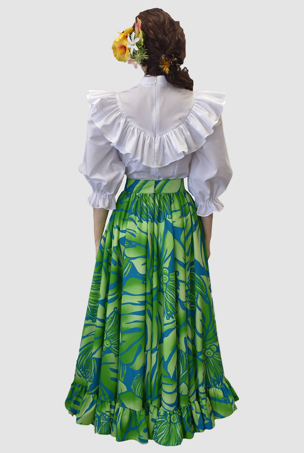 Thumbnail: 2935 Turquoise/Green Wide Circular Skirt