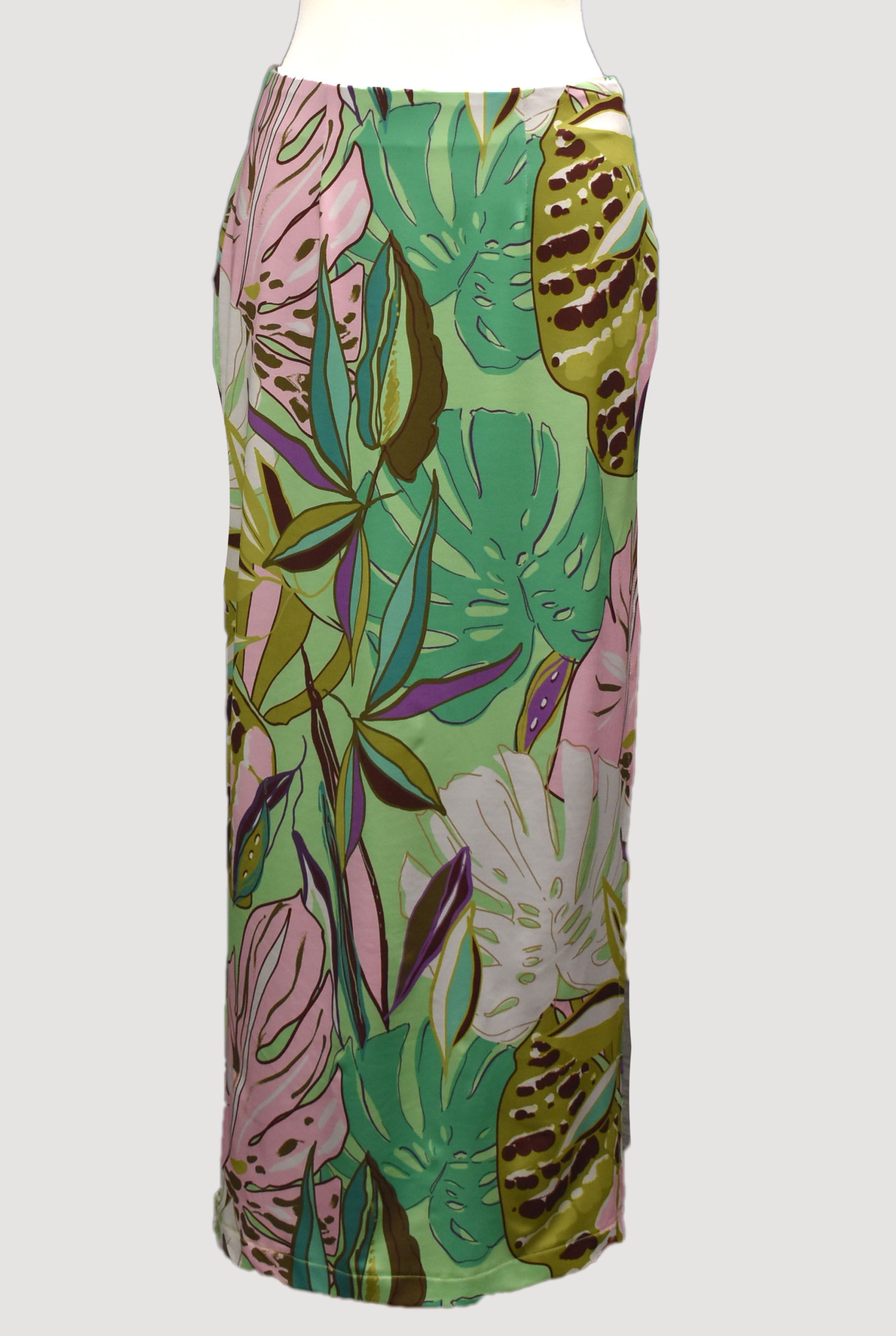 2560 Mint Green Spandex Tight Skirt with Side Slit