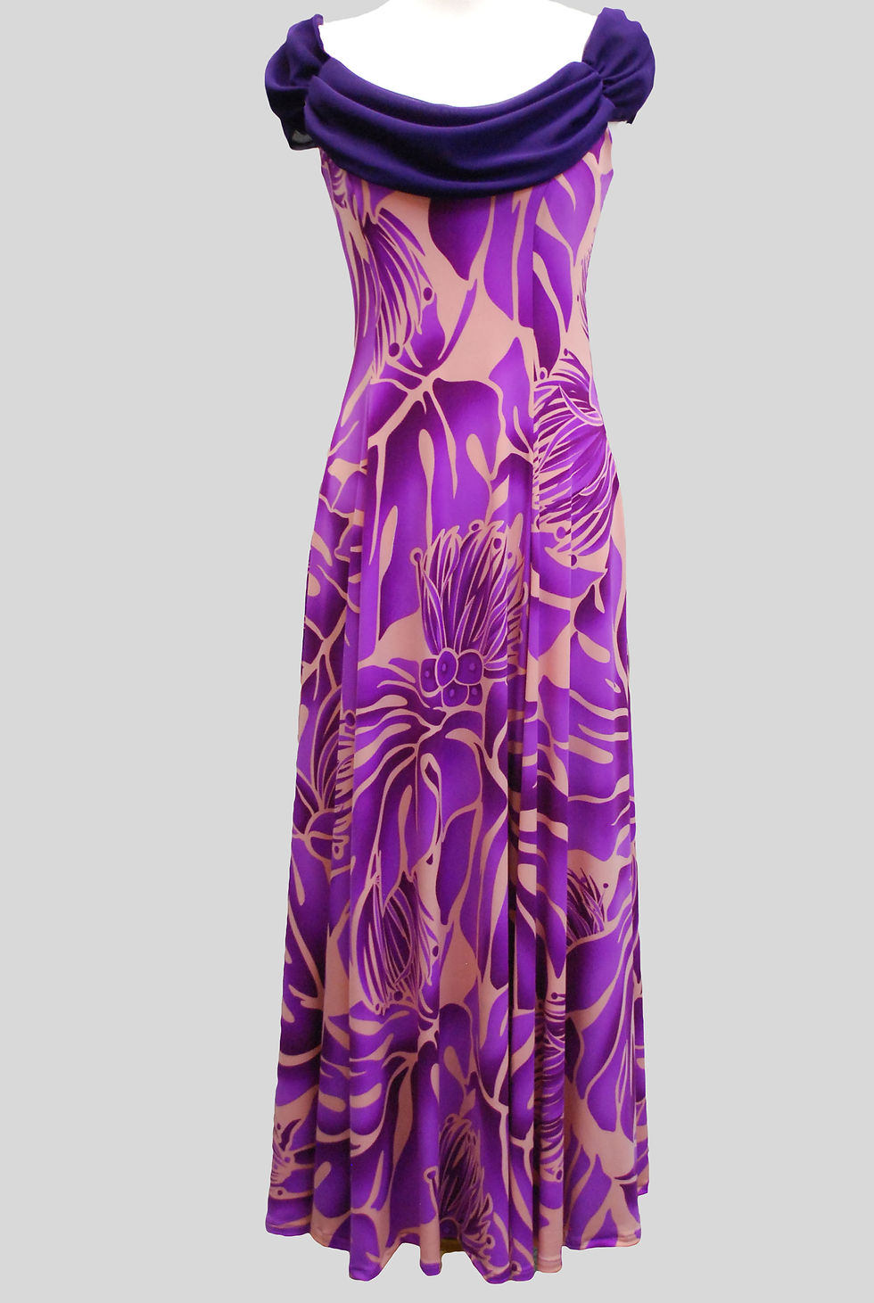 Thumbnail: 1325 Orchid/Peach Monstera/Lehua Print Spandex