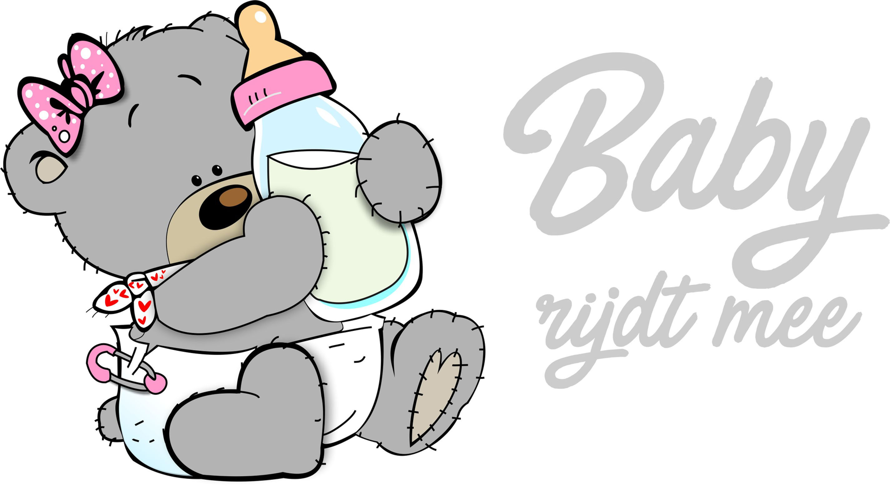 sticker Beertje met "uw naam" rijdt mee