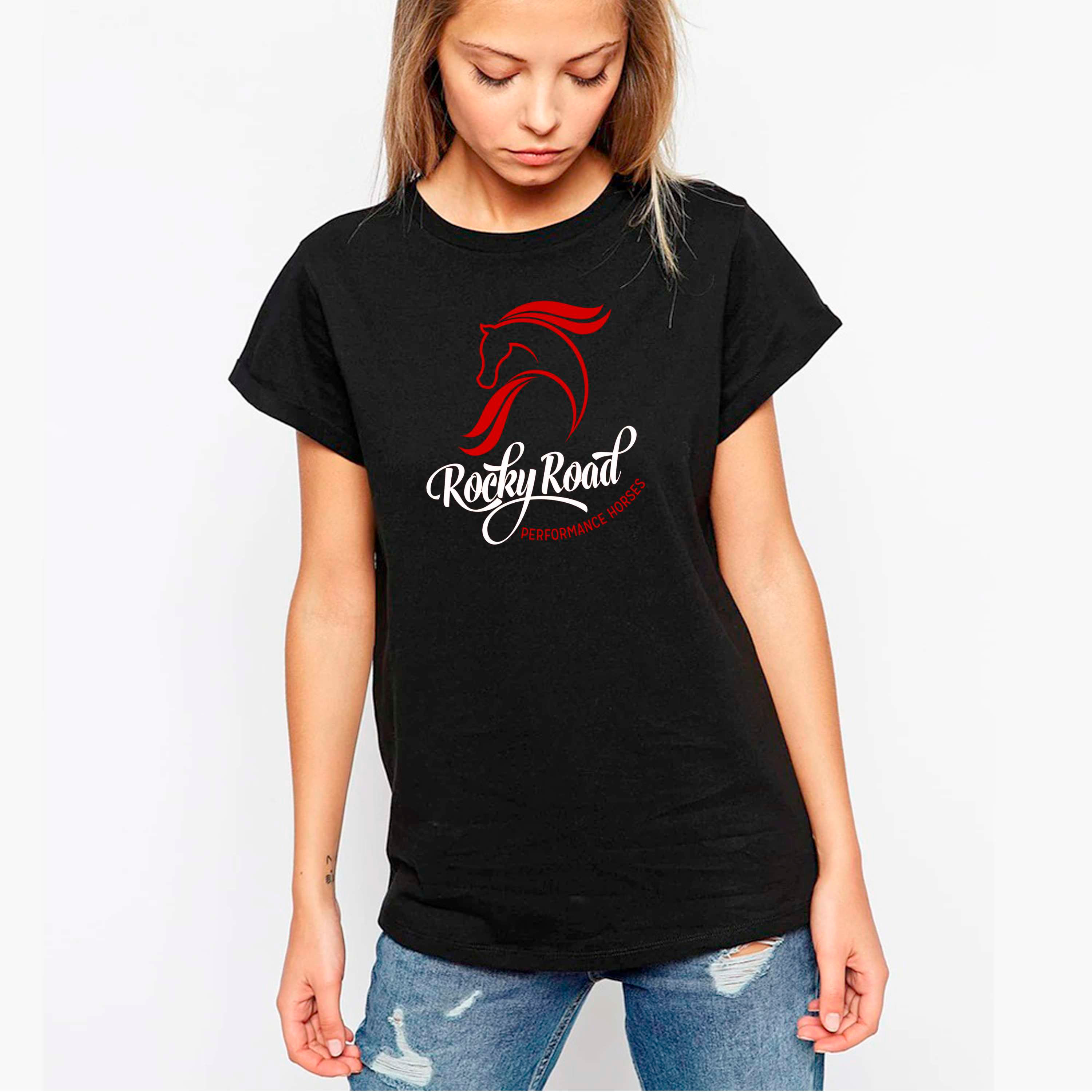 ROCKY ROAD HORSES WOMEN'S FITTED T-SHIRT 