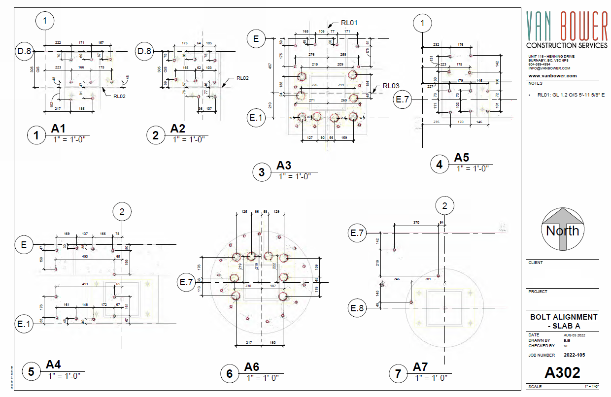Anchor bolt survey deviation report