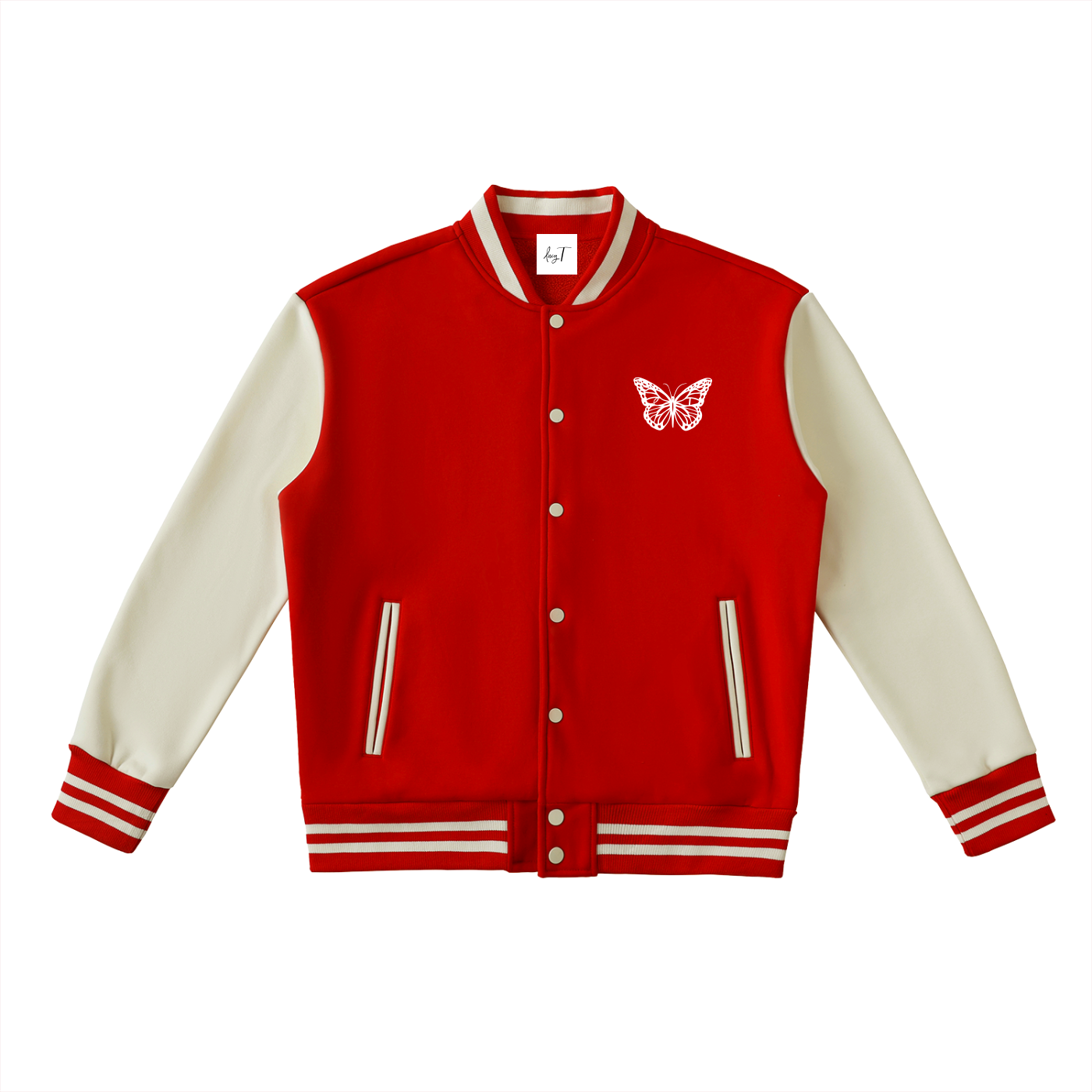 Two-Tone Fleeced Varsity Jacket