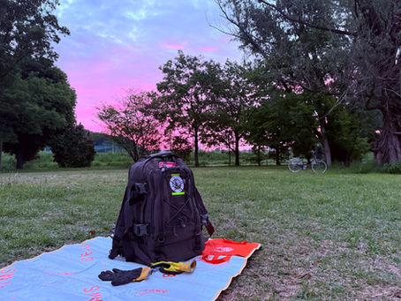 Sunrise over the park shortly before the POTA activation with the Recon 40 II