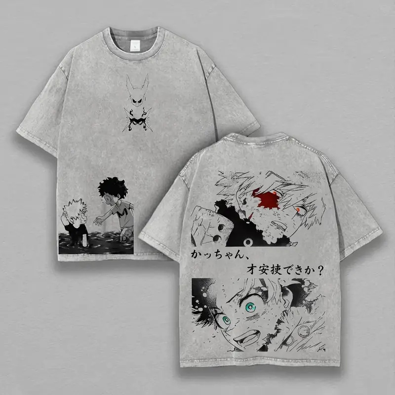 Thumbnail: Bakugou Katsuki Print T-shirt My Hero Academia Anime Clothing Men Women Cotton T