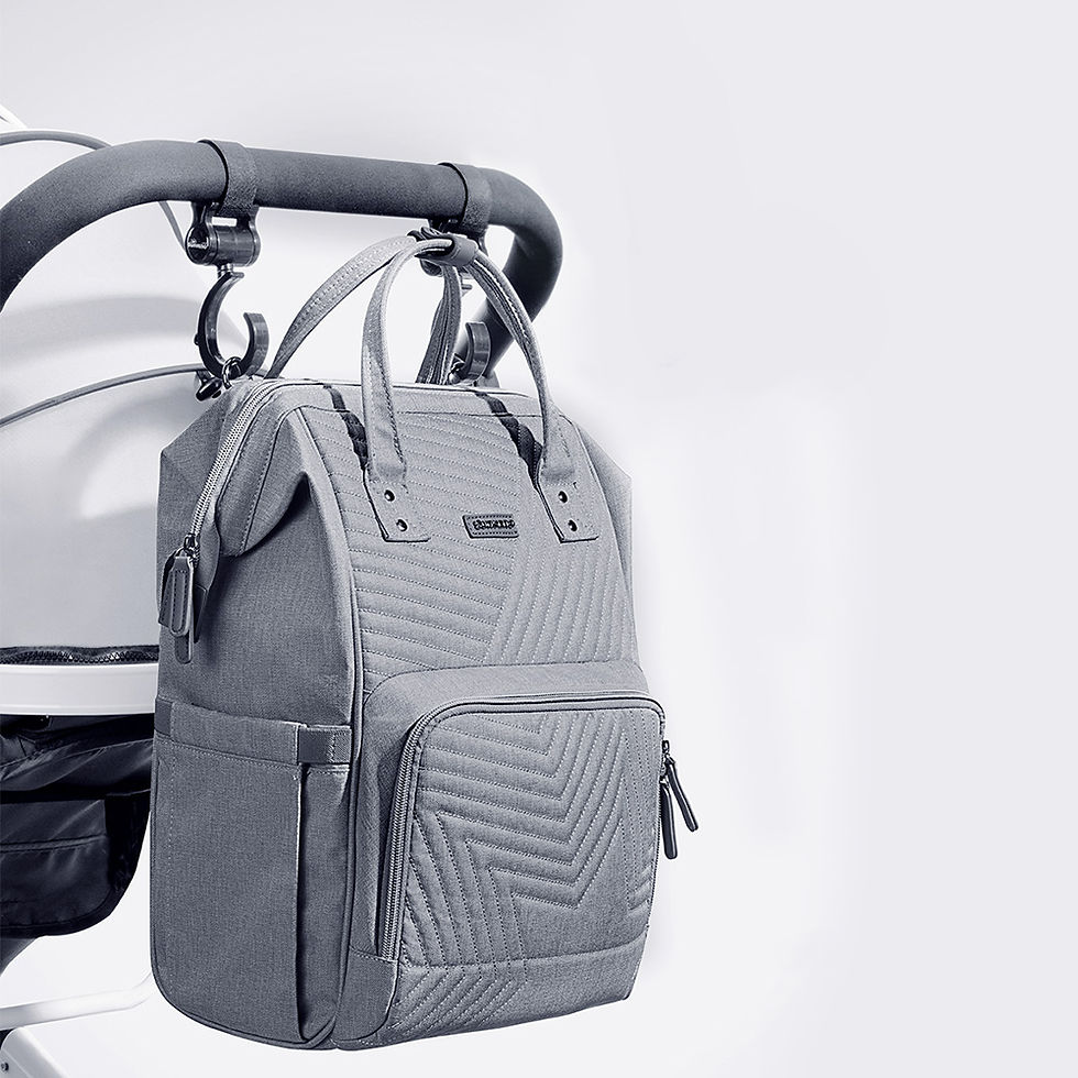 Thumbnail: Modern Quilted Diaper Bag Backpack
