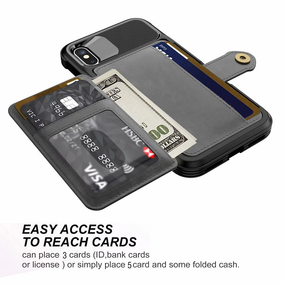 Thumbnail: 360 Protection Magnetic Leather Wallet Armor Case for iPhone