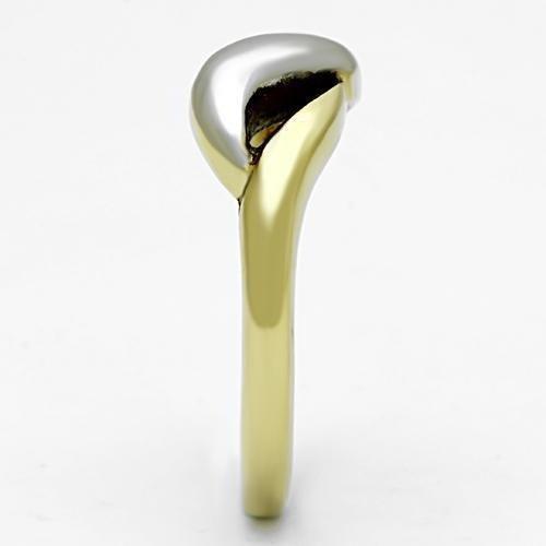 Thumbnail: TK1089 - Two-Tone IP Gold (Ion Plating) Stainless Steel Ring with No