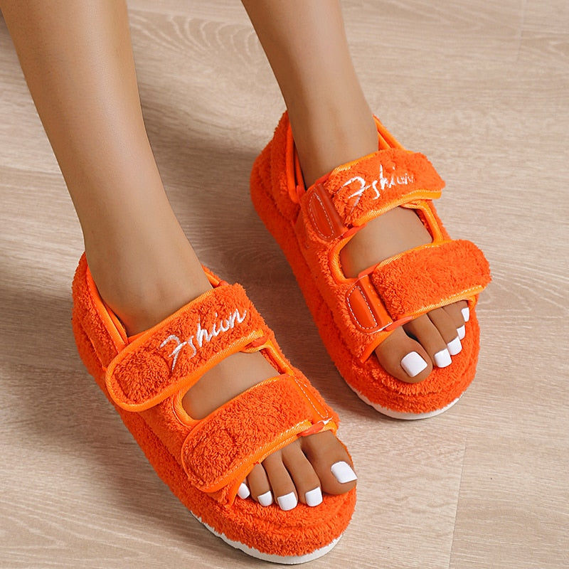 Thumbnail: Casual Thick Bottom Women Sandals Green/Orange/Black/Blue