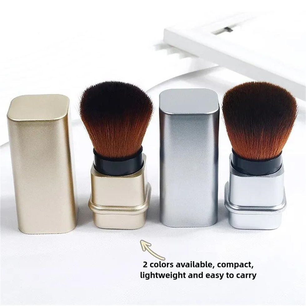 Thumbnail: Square Retractable Single Blush Brush – Loose Powder & Setting Brush with Cove