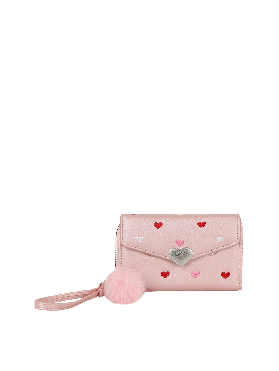 Thumbnail: Heart Print Tri Fold Wristlet Wallet