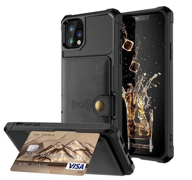 Thumbnail: 360 Protection Magnetic Leather Wallet Armor Case for iPhone