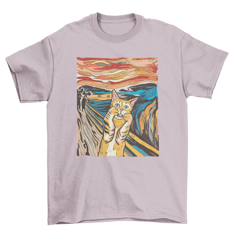 Thumbnail: The Scream parody cat t-shirt