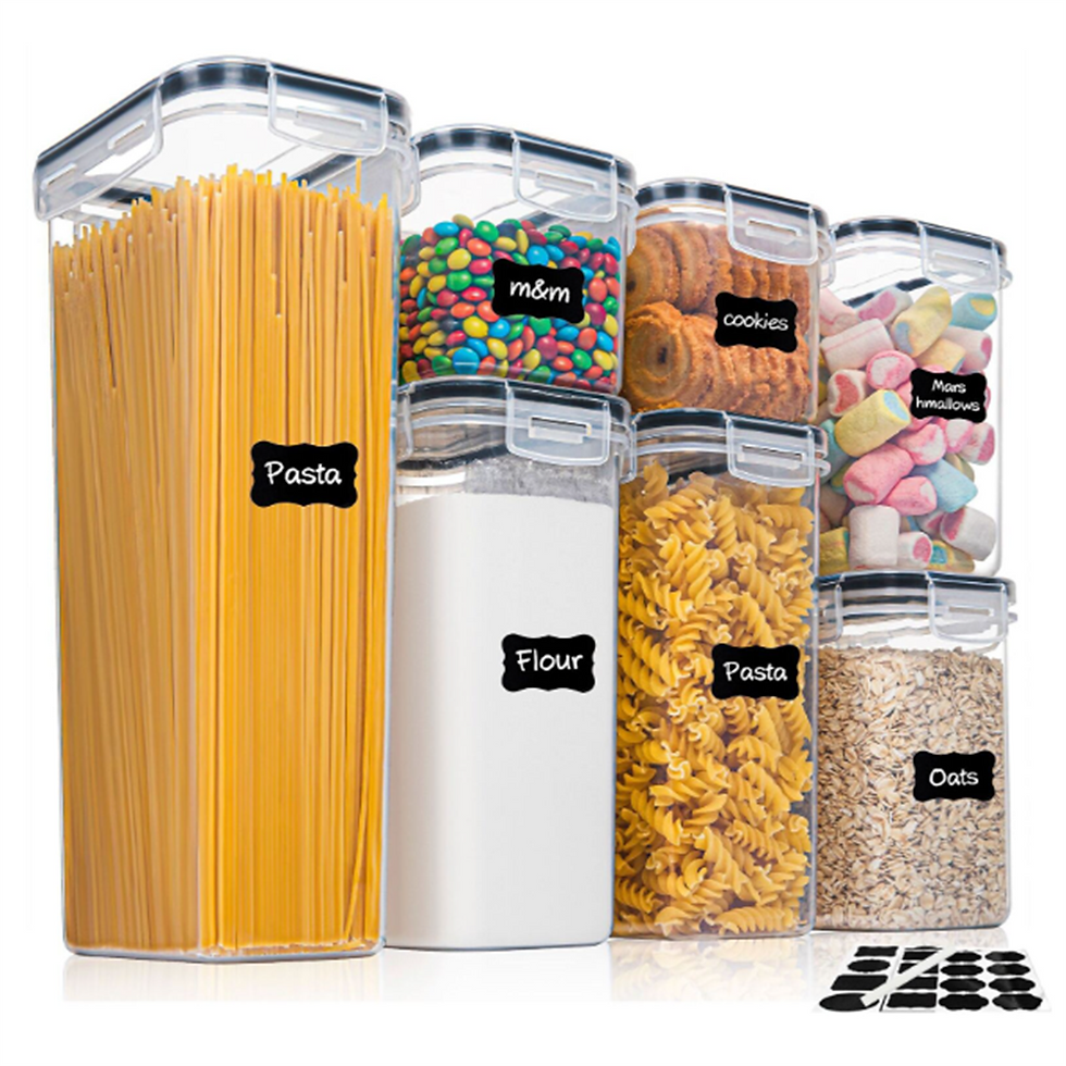 Thumbnail: Kitchen 7pcs Food Containers Set BPA Free Plastic Airtight Storage Box With 10st