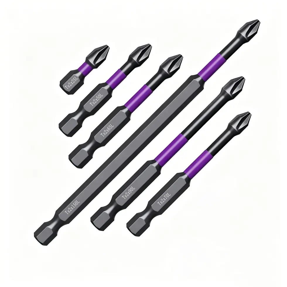 Thumbnail: 6PCS Magnetic Phillips Screwdriver Drill Bit Set - Anti-Slip,