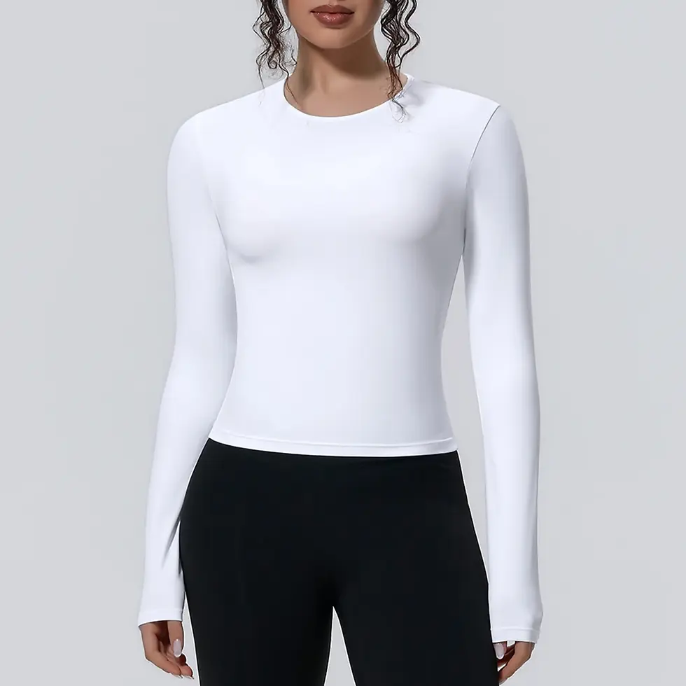 Thumbnail: Woman's Yoga Long Sleeved Gym Sports Running Top Slim Breathable Soild