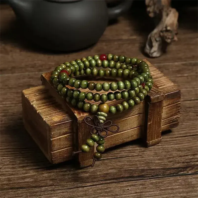Thumbnail: Natural Chinese Sandalwood 108 Prayer Beads Mala Bracelet Necklace 6mm