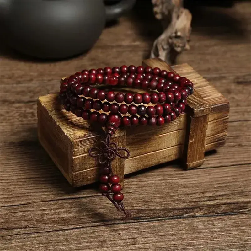 Thumbnail: Natural Chinese Sandalwood 108 Prayer Beads Mala Bracelet Necklace 6mm