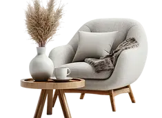 ai-generated-cozy-armchair-and-coffee-table-isolated-on-transparent-background-with-clippi