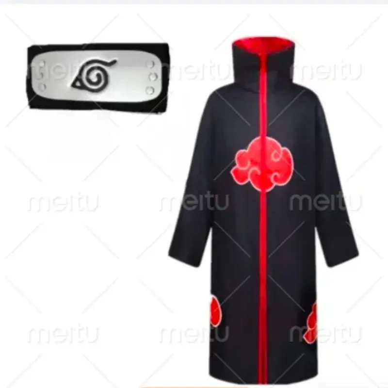 Thumbnail: Anime Hokage Akatsuki Cosplay Ninja Costume Cloaks with Headband Pain