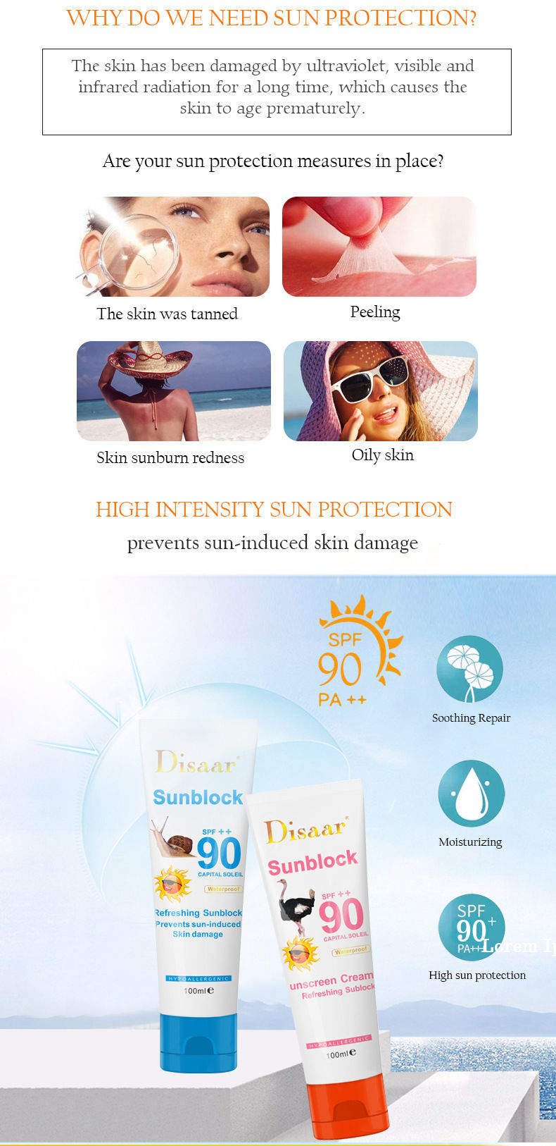 Thumbnail: 10PCS 100ML Snail Facial Body Sunscreen Whitening Sun Cream Sunblock Anti-Aging