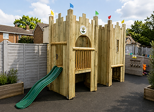 Durable timber playground equipment with slide for nursery and school outdoor play