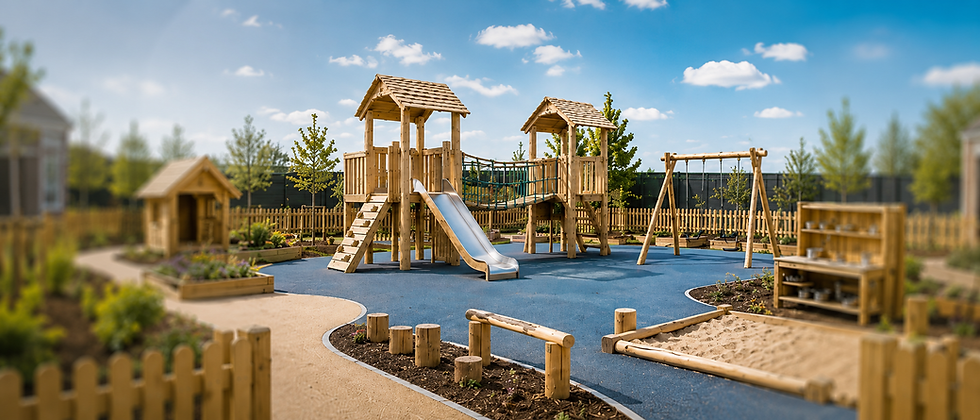 Custom timber playground equipment for schools, nurseries and community spaces