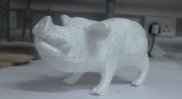 3D print of pig macquette.