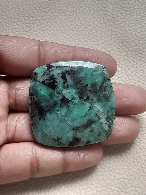 Emerald gemstone cabochon 1 piece size 44 MM Appox