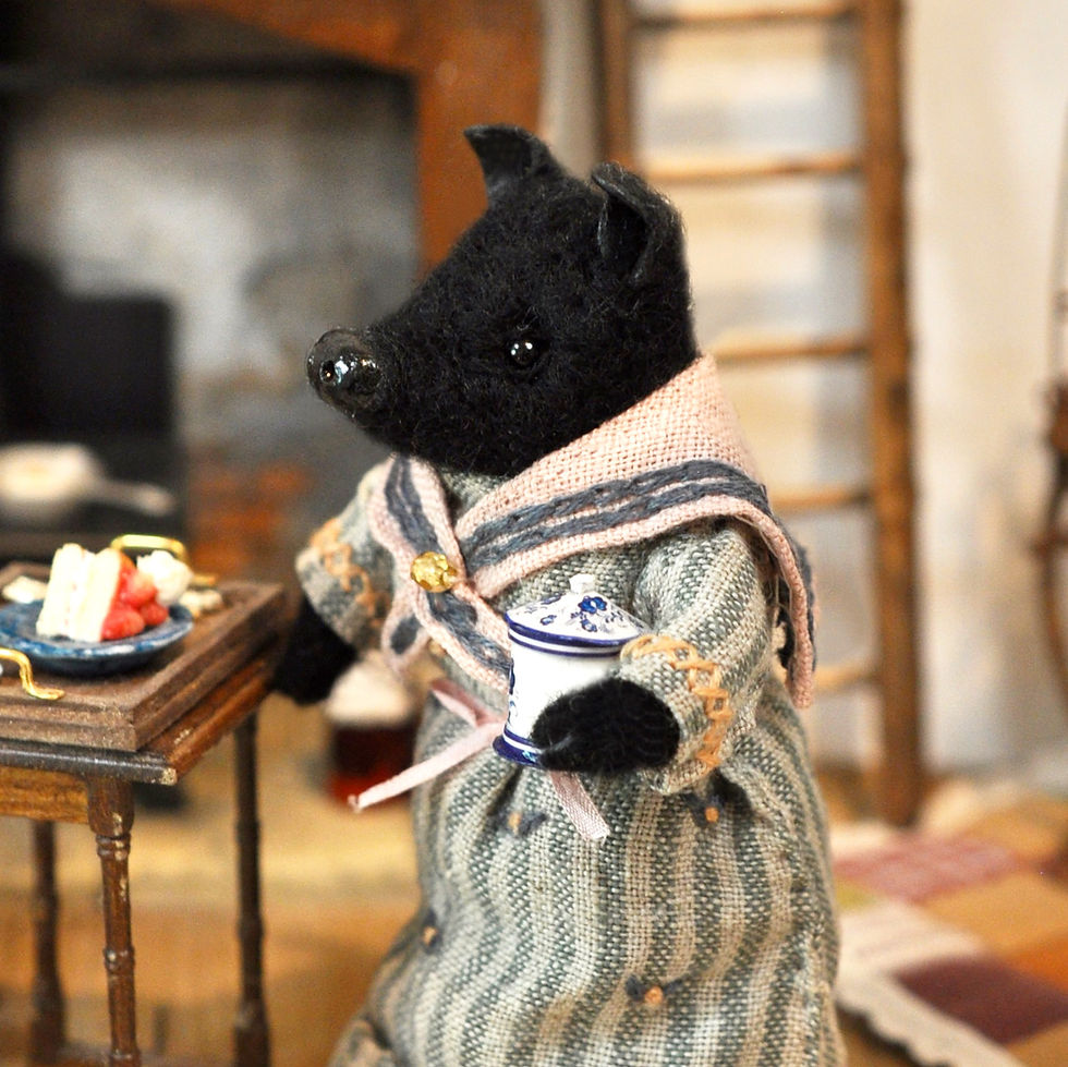 Thumbnail: Little Mrs black Pig and her lovely dress